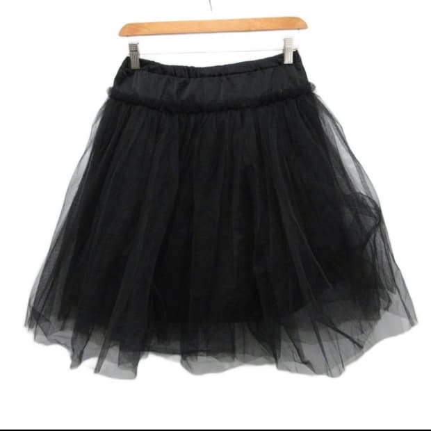 일본 빈티지 프릴 레이스 셔링 아일릿 치마