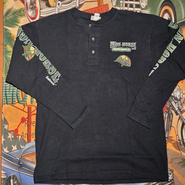 아메리칸 아이언 하우스 살롱 헨리넥 티셔츠