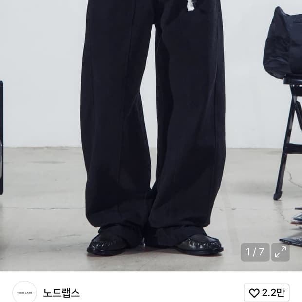 DEV:7 WIDE COTTON PANTS_BLACK M사이즈