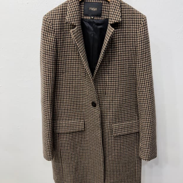 정품) maje 마쥬 하운드투스 체크 자켓 36