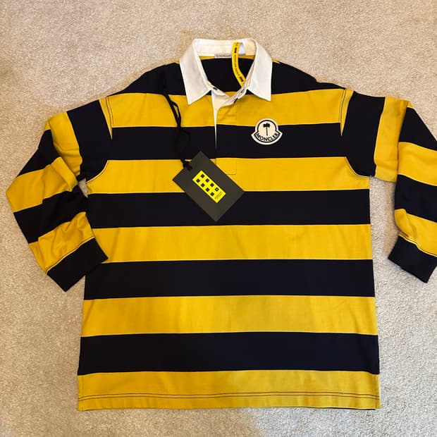 몽클레르 x 팜 엔젤스 스트라이프 롱슬리브 폴로 셔츠