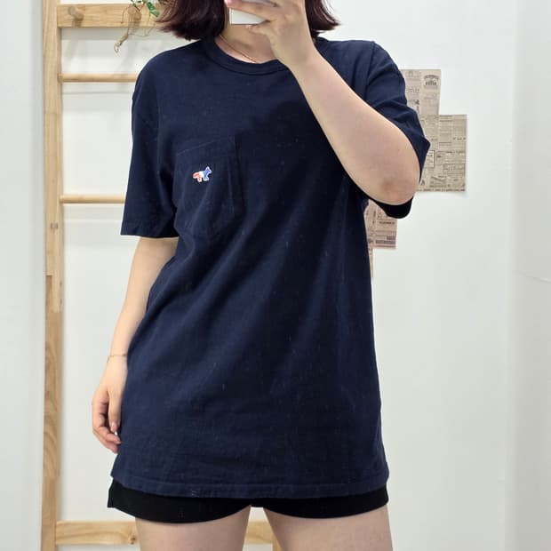 [프립]M/메종키츠네 반팔 카라티 네이비