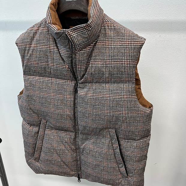105) 인터메조 글렌체크 패딩조끼 