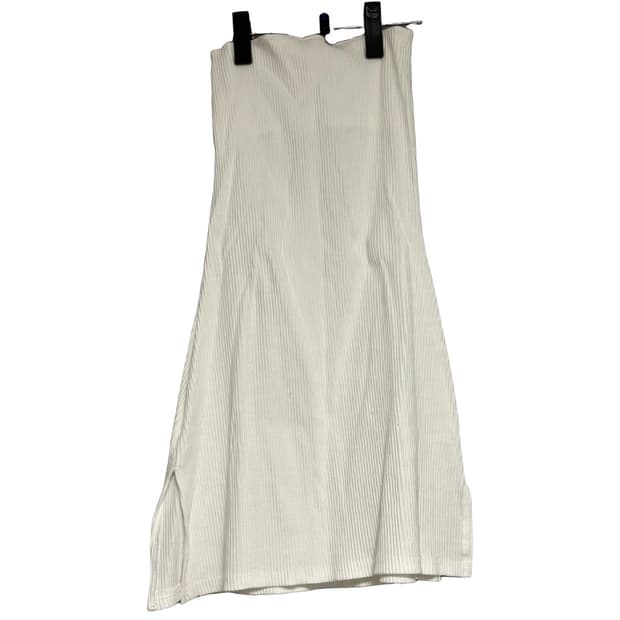 화이트 골지 니트 튜브 롱 원피스