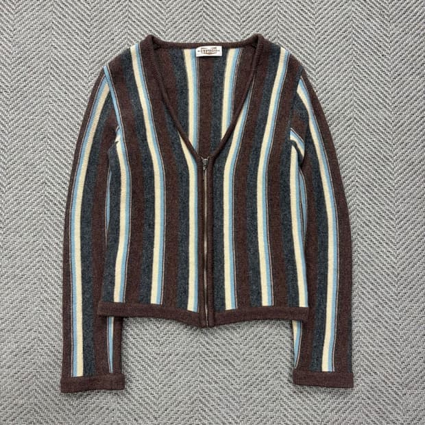 시스템 스트라이프 니트집업 v1920