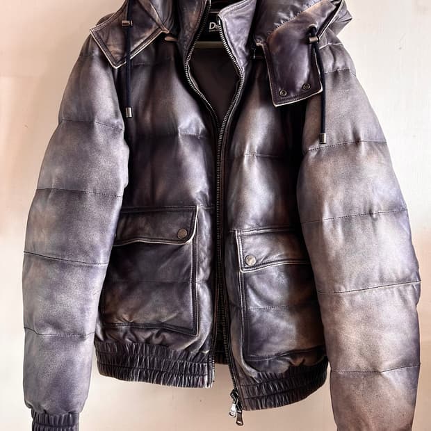 돌체앤가바나 워싱 가죽 패딩