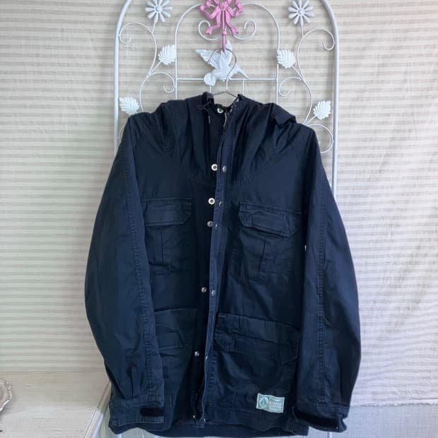 jpn vintage 블랙 후드 야상 집업 y2k 스트릿 갸루 펑키 일본