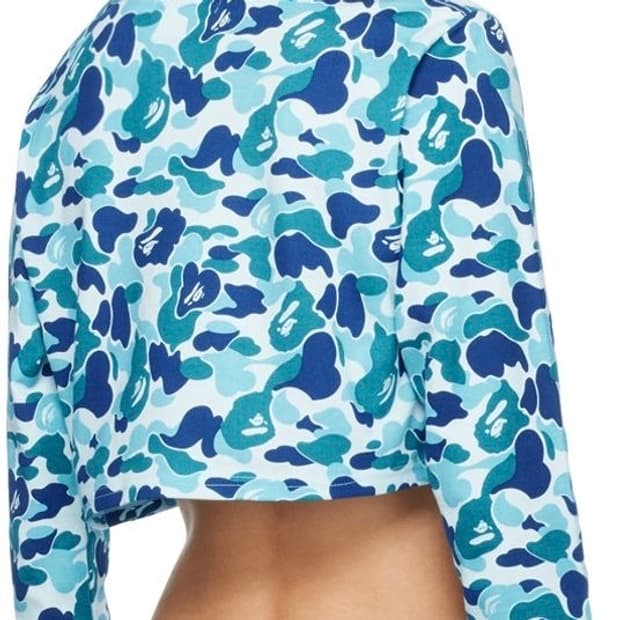 블루 ABC 카모 롱 슬리브 티셔츠 cams