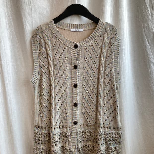 면혼방 베스트 니트가디건(L)