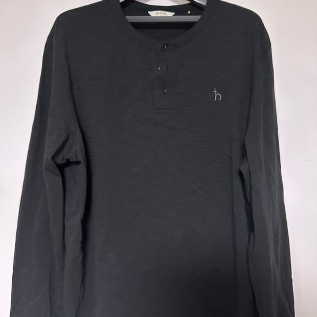 HAZZYS 헤지스 블랙 남성 긴팔 티셔츠