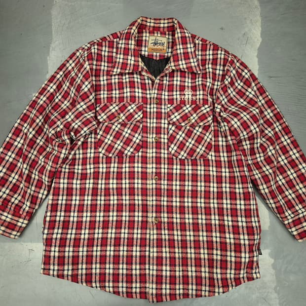 90s 스투이 아웃도어 플란넬 퀼팅 자켓