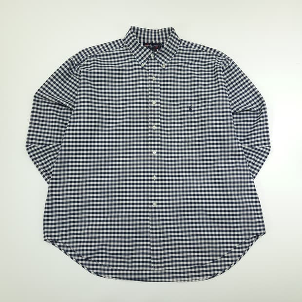 CN774 XL 폴로 랄프로렌 빅셔츠 네이비 깅엄체크 긴팔 셔츠 남방