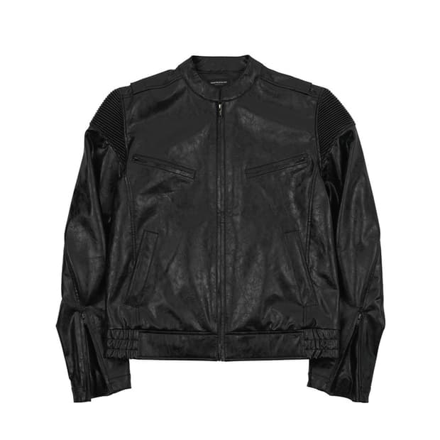 [2] 파프롬왓 파 페이크 크랙드 텍스처 레더 자켓