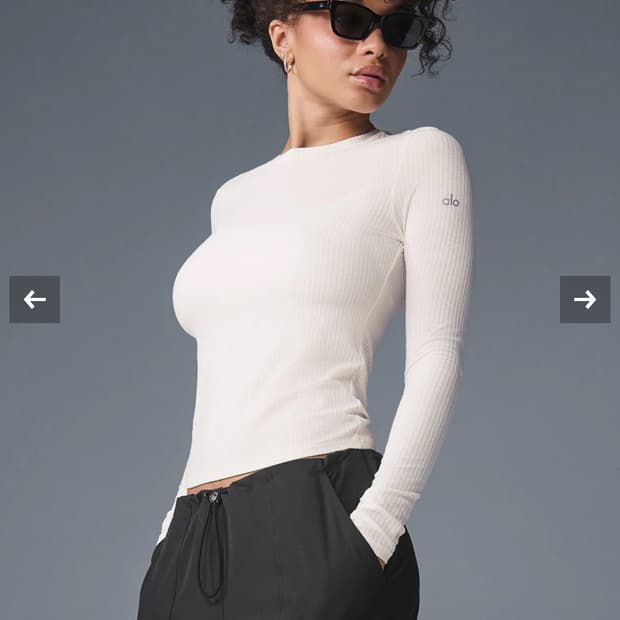 알로요가 리브드 씨 코스트 롱 슬리브 아이보리