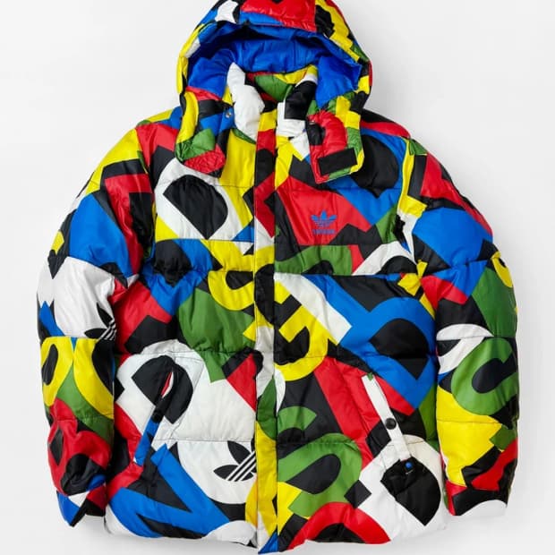 아디다스 멀티 블록 패턴 대장급 푸퍼 패딩 PN5432