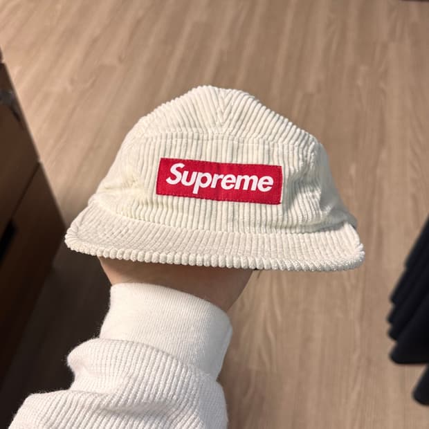 슈프림 코듀로이 캠프캡 아이보리