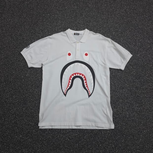 베이프 샤크 빅로고 박시핏 카라 티셔츠 (110)