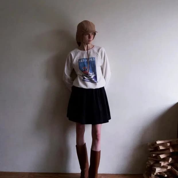 SMOOTHMOOD 스무스무드 코듀로이 스커트 네이비