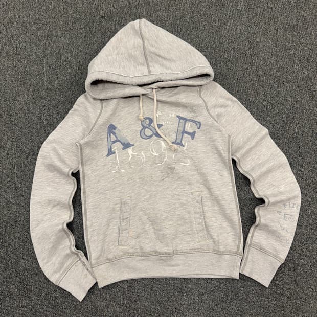 S)아베크롬비 빈티지 프린팅 그레이 여성 후드티