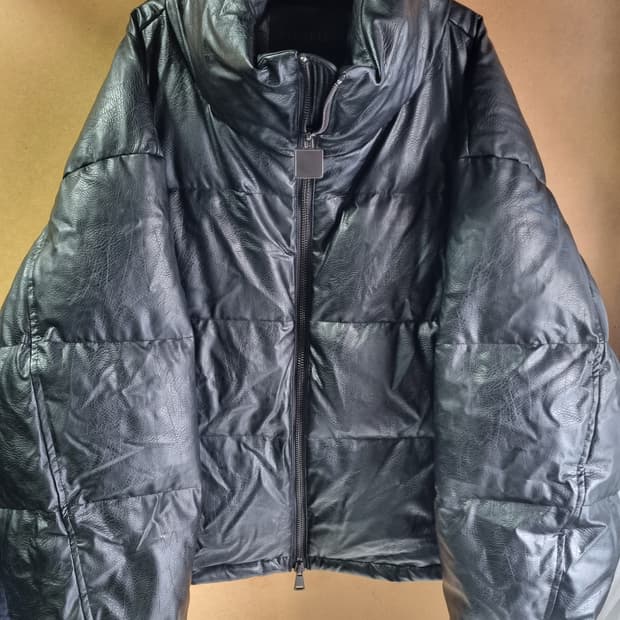 에드리엘로스 남성 레더 다운패딩 