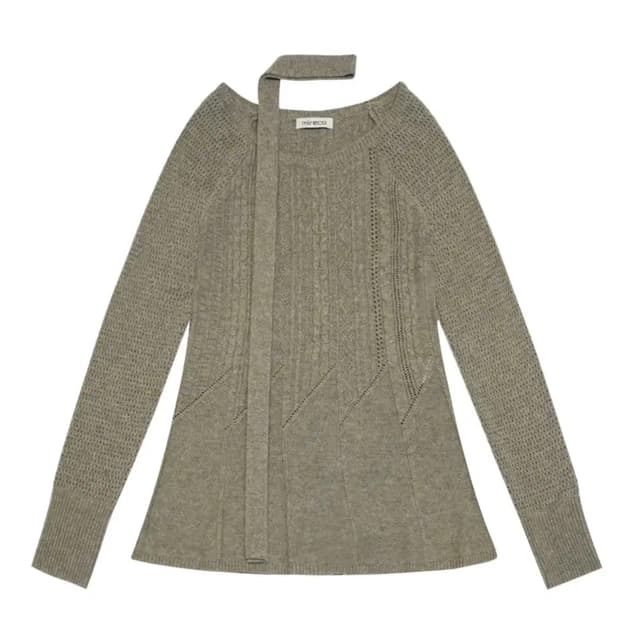 미레코 CABLE RECO KNIT OPS 케이블 레코 니트 원피스