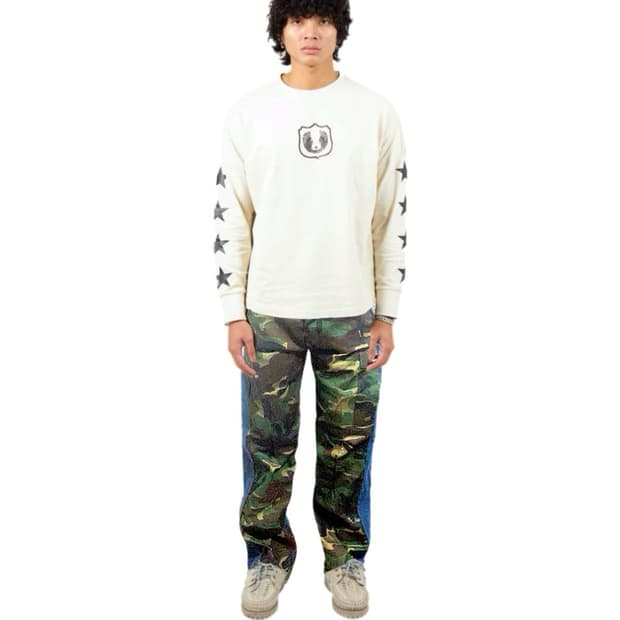 BLESS  카무플라주 투톤 데님팬츠