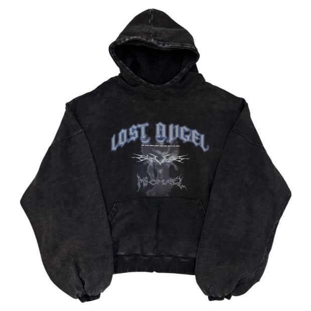 DNSR 쏠트 다잉 로스트 엔젤 바라클라바 후드티 블랙