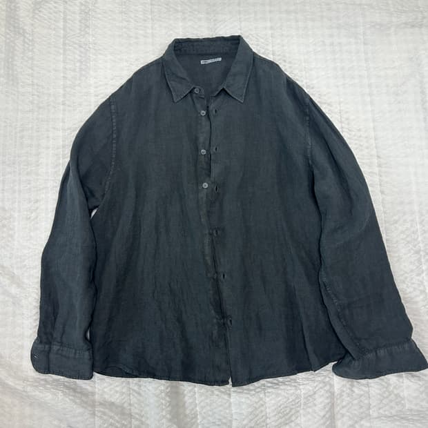 [44] 자라 린넨 긴팔 셔츠 블랙