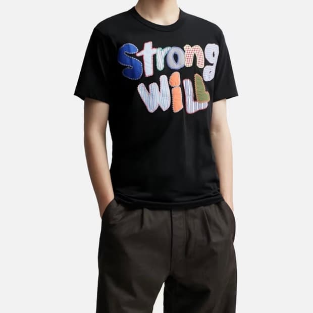 (새제품) 꼼데가르송 strongwill 패치워크 티셔츠 - M