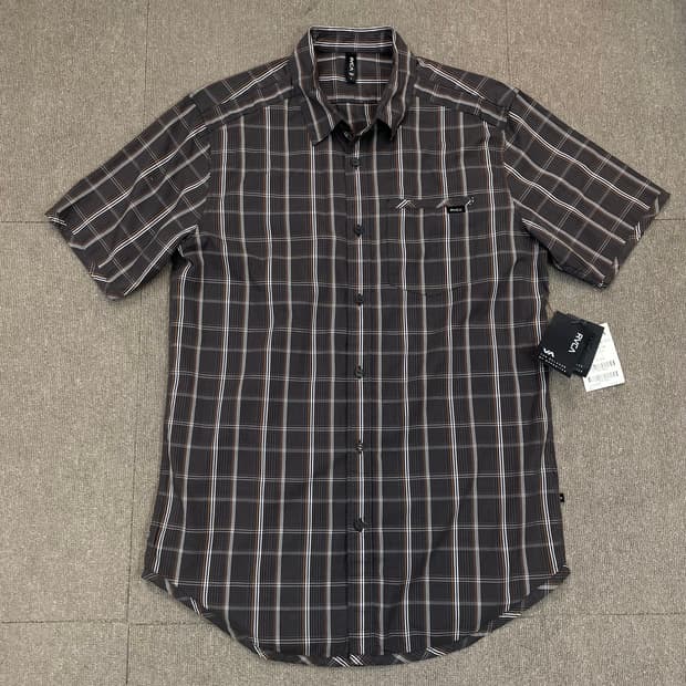 새상품 RVCA 루카 체크 하프 셔츠 