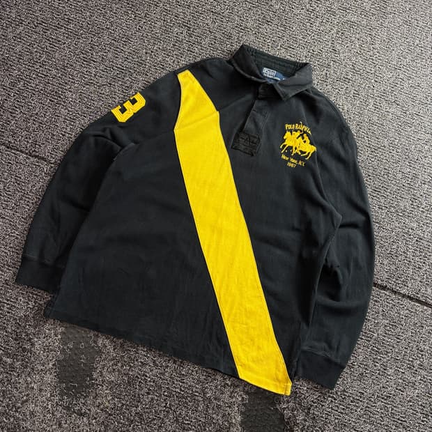 폴로 랄프로렌 아카이브 빅포니 자수 럭비 티 3454