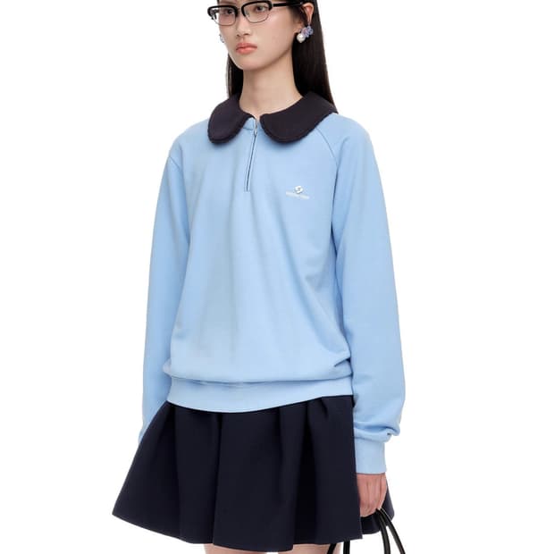 [8,10]슈슈통 25fw 돌 카라 스웨트셔츠/블루