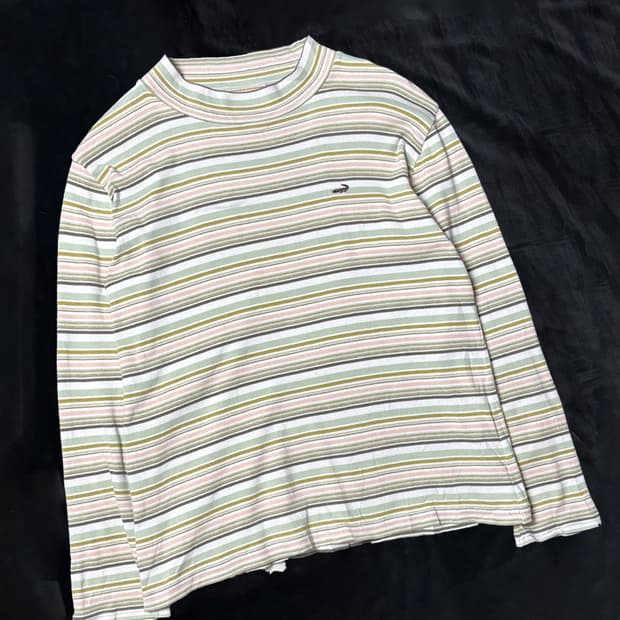 일본빈티지 크로커다일 스트라이프 긴팔티