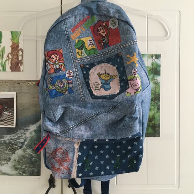 일본빈티지 토이스토리 데님 백팩