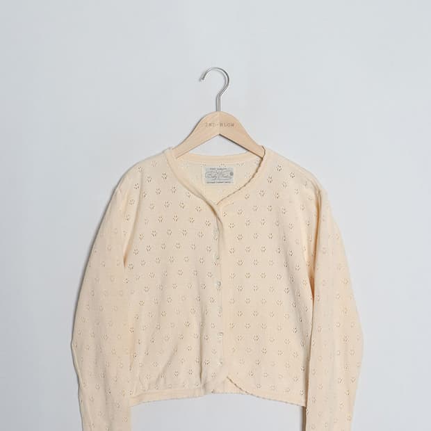 DO!FAMILY Eyelet Crop Cardigan