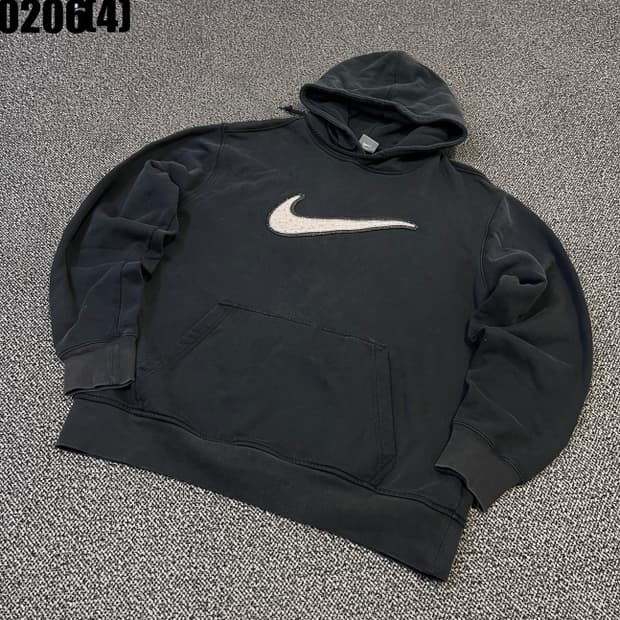 [L] 나이키 스우시 자수 로고 블랙 후드티 0206(4)
