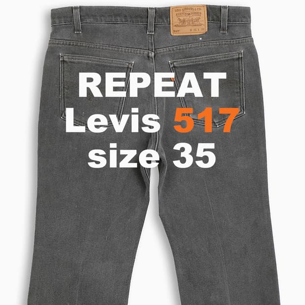 리바이스 517 오렌지탭 흑청 90s USA 35인치 OR51736224