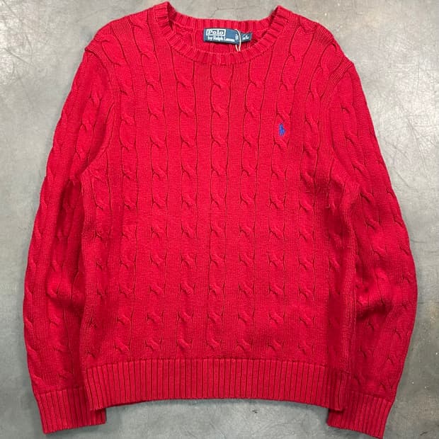 폴로 꽈배기 니트