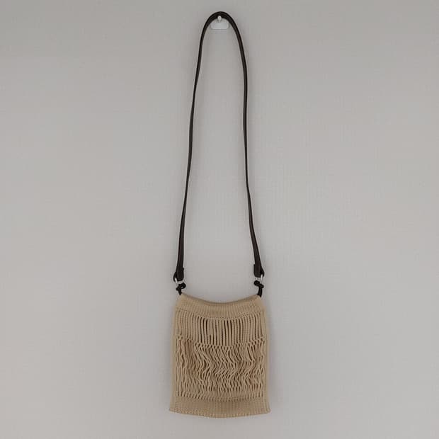 MINI CROSSBODY FILT NET BAG BEIGE