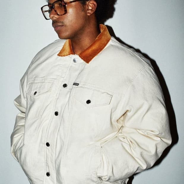 슈프림 x 쇼트 캔버스 다운 트러커 자켓 내츄럴 - 22FW