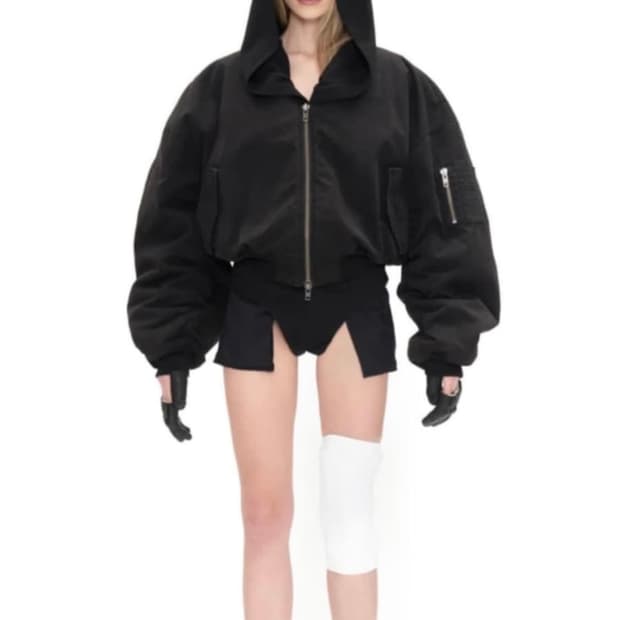 604service Detachable Hooded Bomber 