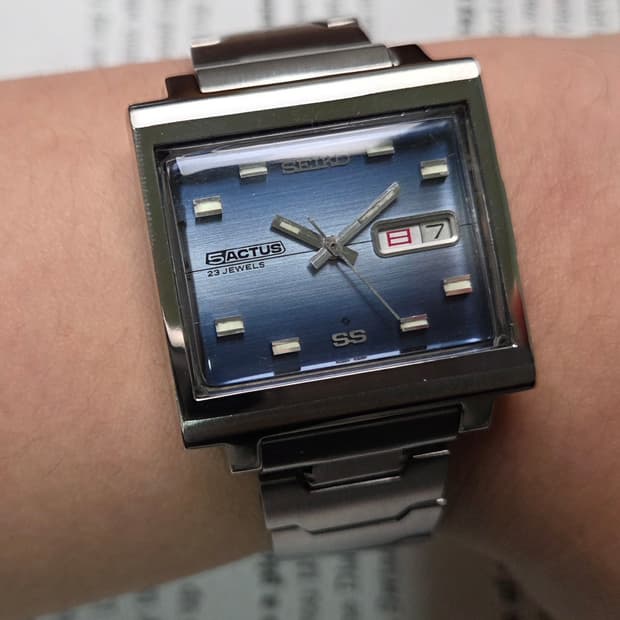 레어] 빈티지 세이코 액투스SS 테레비 블루 그라데이션 한자 데이데이트 