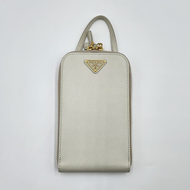 프라다 화이트 사피아노 미니 크로스백 1bp027