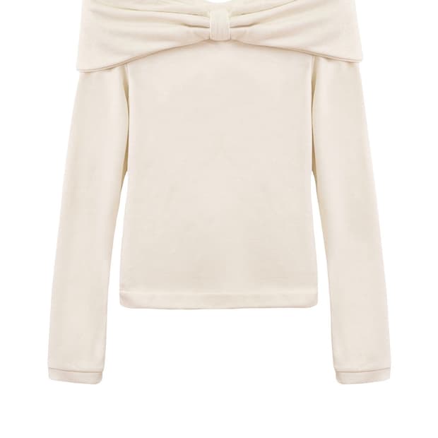 (새상품) 슈가블리스 리본허그티 베이지