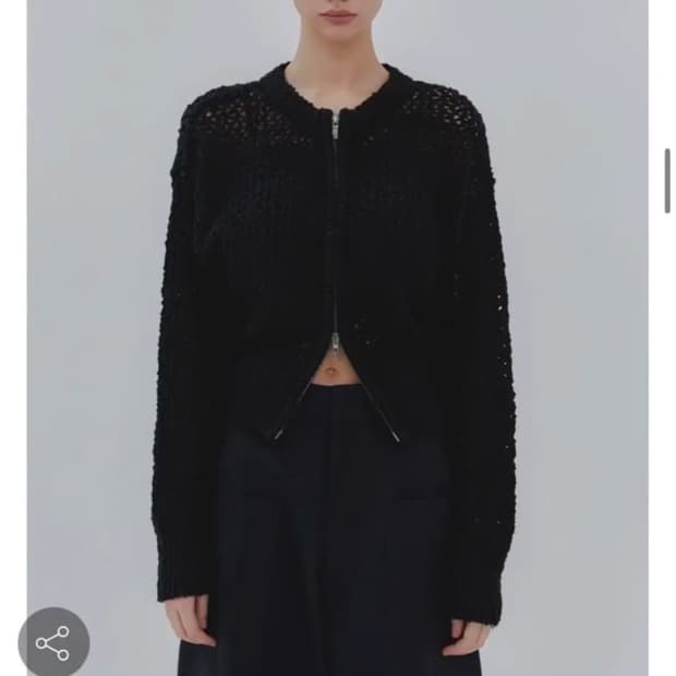 트리밍버드 네트니트 집업 블랙