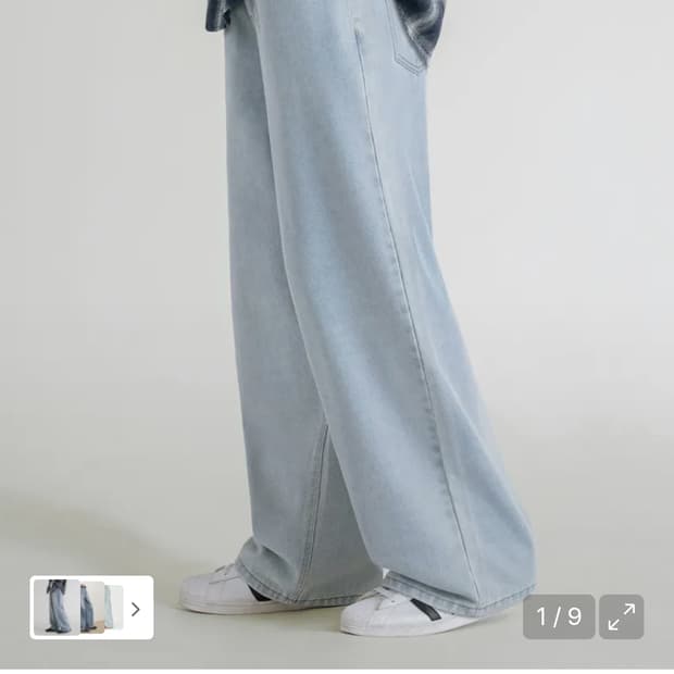 리메인세컨드 연청 청바지 와이드 데님