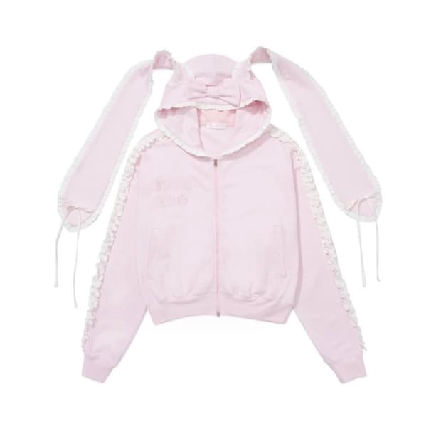 (구함) 아이당 클럽 우사기 후디 후드 집업 핑크 