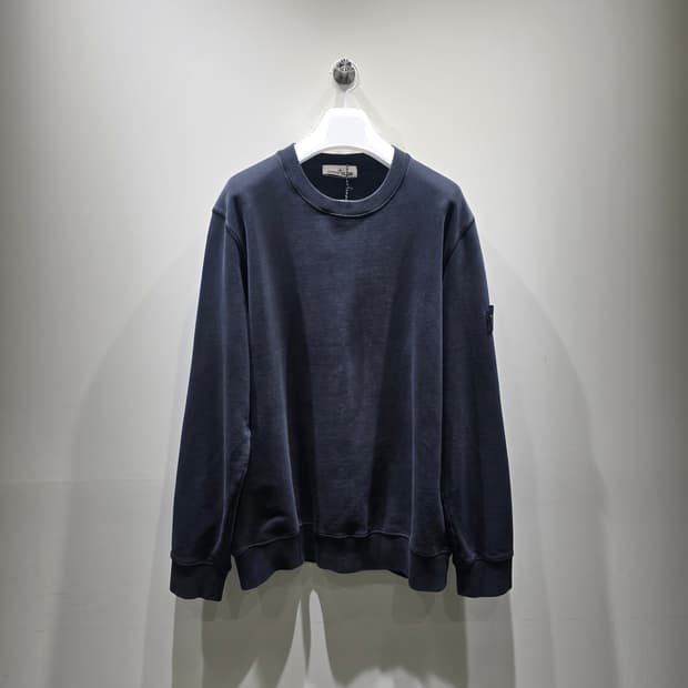 [중고/정품] 스톤 아일랜드 와펜 패치 맨투맨 블랙 XXL