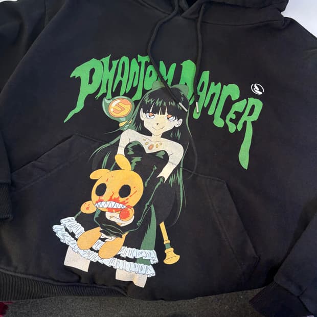 95-100 S 선데이오프클럽 블랙 루즈오버핏 스웻후드티