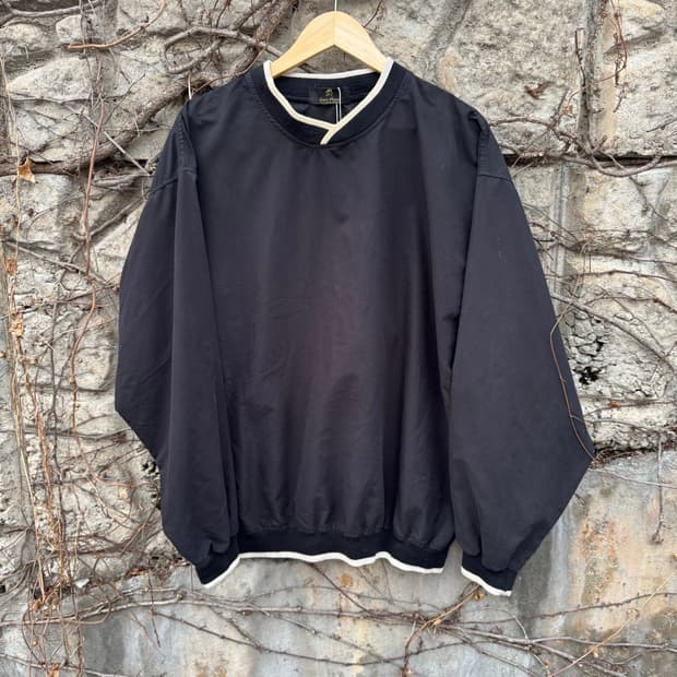 Gary player 빈티지 스포츠 축구 골프 웜업 져지 바람막이 블랙